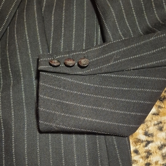 Womens Vintage Escada By Margaretha Ley  Black Striped Women's Blazer Sz 10/12 - Picture 6 of 11